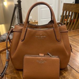 Kate Spade  ♠️ NWT Small Satchel and Wallet - Dumpling in Warm Ginger!